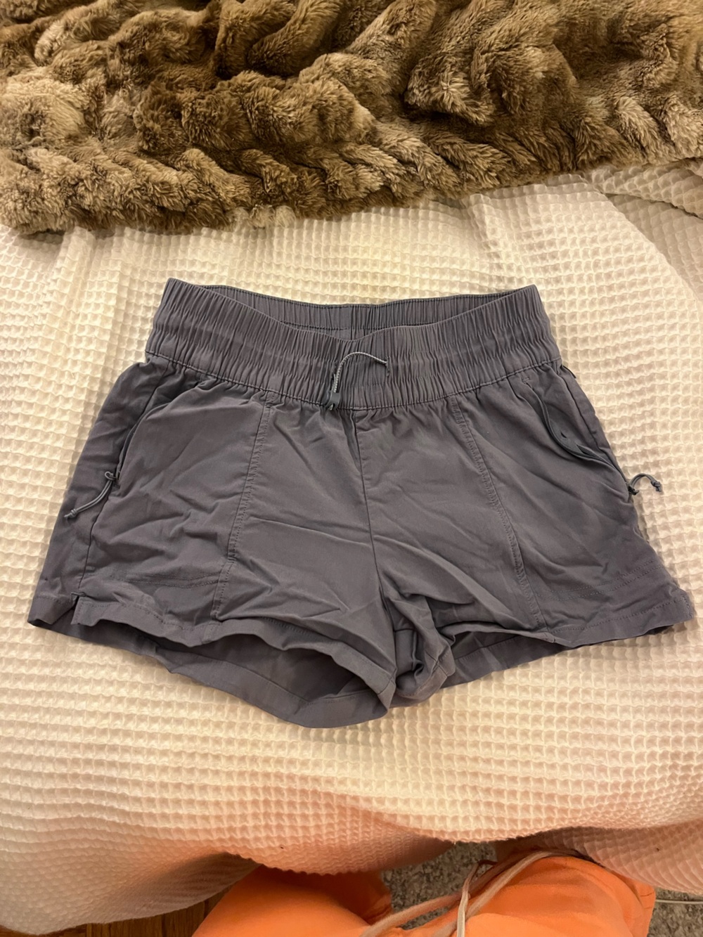 Women's Gray Elastic-Waist Active Shorts